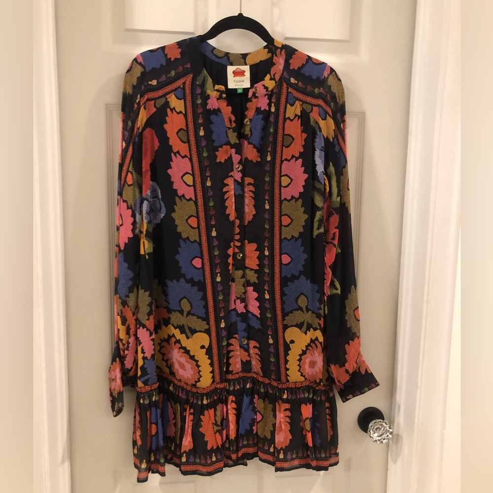 💥 FARM RIO Tapestry Mini Dress Sz S - Picture 3 of 9